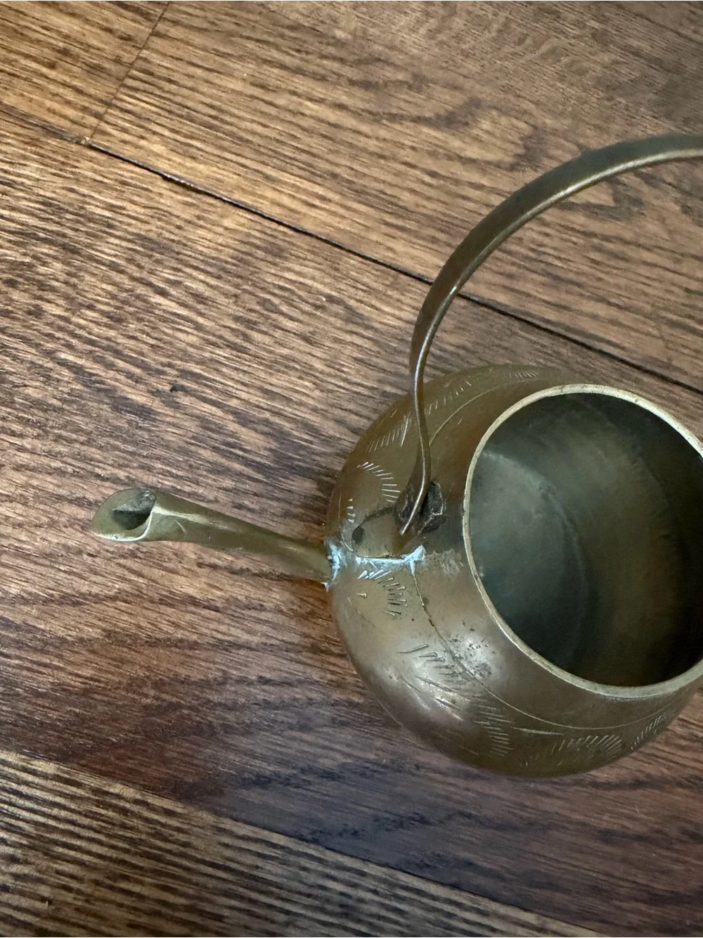 Vintage Small Ornate Brass Metal Teapot Handle No Lid